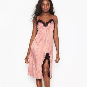 Victoria's Secret Pink and Black Lace Chemise